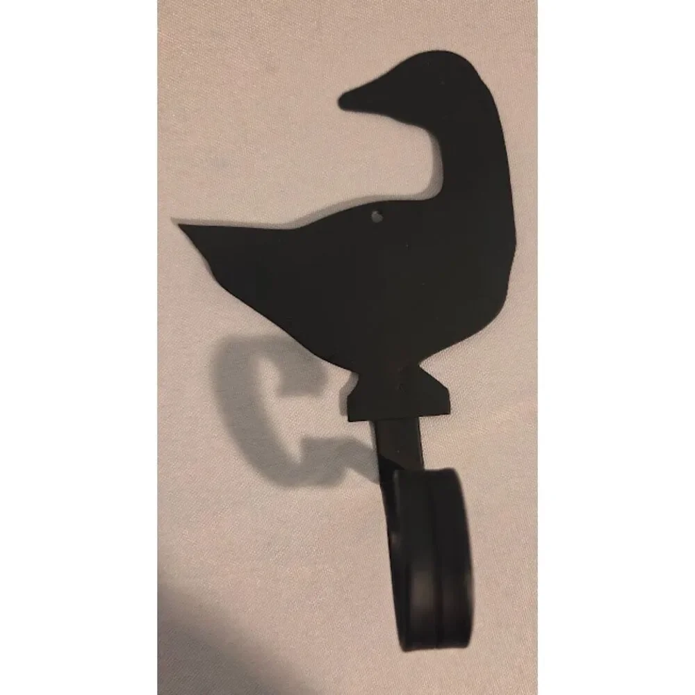 Black Metal Duck Wall Hooks Set of 3 Farmhouse Decor